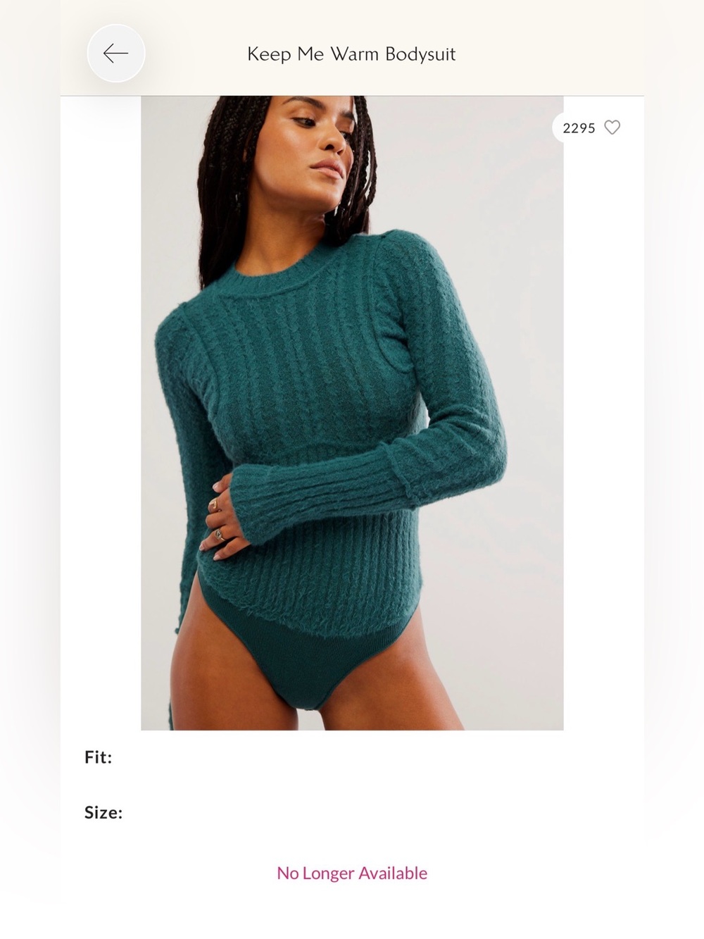 Intimately by Free People Keep Me Warm Bodysuit Sweater
